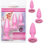 First Time Crystal Booty Kit Anal Butt Plug Toy Set Of 3 - Pink - Se-0004-39-2