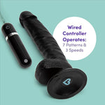 Lifelike Lover Vibrating Dildo - 8 Inch Realistic Dildo - Suction Cup With Wired Remote Control Vibrator For Women - 10 Vibration Functions - Adult Sex Toy - Black