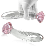 7.08 Inch Glass Anal Butt Plug Dildo G-Spot Masturbating Massage Adult Games Sex Toys, Elegant Flower-Shaped Anal Plug Thick Glass Masturbators For Beginners And Advanced Players