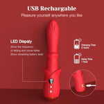 Powerful G Spot Vibrator, Led Display Adult Toy Dildo With 9 Come-Hither & Vibrating & Up-Down Sliding Modes, Silicone Finger Vibrators For Women Clitoral Anal Stimulation (Placit)