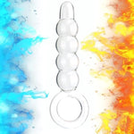 Crystal Anal Bead Butt Plug - Clear Glass Anal Plug Anal Trainer Bead Dildo Vaginal Prostate Massager Masturbation Anal Sex Toy For Men Women Couple