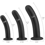 Anal Plug Trainer Kit, Pack Of 3 Silicone Ball-Free Butt Plugs, Prostate Massage Sex Toys For Beginners Experienced Users Black