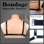 Bdsm Bondage Restraints Harness With Nipple Clamps, Heart Nipple Toys Adjustable No Piercing Bondage Set, Sex Bondage Sm Men Women Couples Bedroom Sex Toy