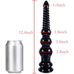 12.4Inch Long Anal Bead Butt Plug, Soft Flxible Thread Head Anal Dildo, Smooth Three Gradual Large Bead Shape Anal Plug Sex Toy With Suction Cup For Men Women Couple
