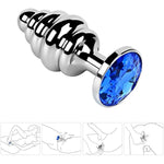 Thread Butt Plug Aluminum Alloy Anal Plug For Women Men Couple, Diamond Color Random