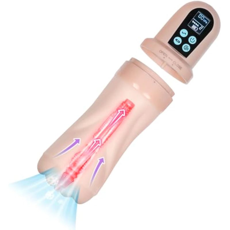 5 Vibrating 9 Sucking Automatic Masturbator Cup With Deep Vagina Sex Machine Sex Toys For Men Penis Stimulation Lcd Display Male Stroker Realistic Textured Pocket Pussy