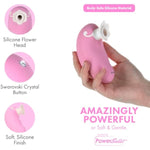 Dreamy Pulsing Massager, Premium Silicone With Swarovski Crystal, 7 Different Speeds, Rechargeable For Cordless Play, Travel Lock Feature (Pink)