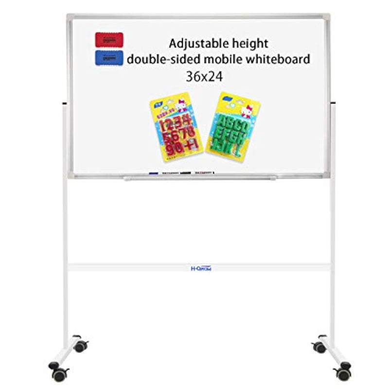 36 x 24 Inch Mobile Magnetic Whiteboard with Adjustable Stand