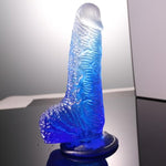 Gradient Dildo Anal Toy With Strong Suction Cup Vaginal Toys For Couples Soft Realistic Dildo Massage G-Spot And Prostate For Lesbian (L,Yellow)