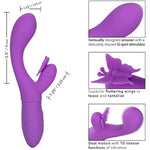 Rechargeable Butterfly Kiss Flutter – Rechargeable G Rabbit Massager Sex Toy For Women - Purple