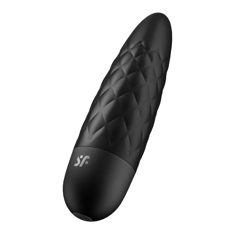 Ultra Power Bullet 5 Mini Bullet Vibrator - Clitoral Stimulator, Personal Massager, Round Voluminous Tip - Portable, Textured, Waterproof, Rechargeable, 10Cm (Black)