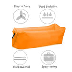 Inflatable Lounger Air Chair Sofa Bed Sleeping Bag Couch For Beach Camping Lake Garden (Orange)