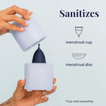 Pixie Menstrual Cup and Disc Steamer Sterilizer - 3 Minute Steam Clean - Sensor On-Off Button - Automatic Shut Off - Compact Cylinder Design