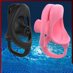 Penis Cage With Hook Has 3 Different Rings Inverted Chastity Cage Made Of Lightweight Resin 3D Printed Cock Cage Is Breathable Chastity Device With Lock For Exercising A Man'S Penis (B,Pink)