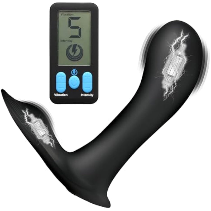 Zeus E-Stim Pro G-Spot Panty Vibe With Remote Control For Women & Couples. Targeted G-Spot Electro-Stimulation Gear With Remote Control Included. Splashproof Rechargeable Silicone. 3 Piece Set, Black