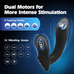Prostate Massager For Men – 5-Speed Tapping & 10-Mode Vibrating Anal Plug With Remote – Dual Motor Toy For Male Pleasure, Beginners & Gay Couples