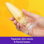 Anal Training Kit - 3 Piece Crystal Clear Butt Plug Set - Progressive Size Small To Large Suction Cup Anal Plugs - 2.5-4 Inch Adult Sex Toys For Men, Women & Couples