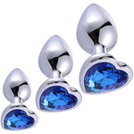 3 Pcs Stainless Metal Anal Butt Plugs Heart Shaped Jewelry Anal Trainer Toys Unisex Valentine 'S/Birthday Gift For Lover