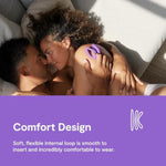 Sync O Purple Remote Control C-Shaped Couples Vibrator & Bond Adjustable Wearable Vibrating Cock Ring - App Controlled Couples Sex Toys Bundle