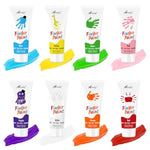 8 Color Washable Finger Paint Kit, 27 Pcs with Brushes & Blank Sheets