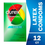 Durex Tropical Flavored Condoms, Natural Rubber Latex Lubricate Condoms for Men, Exciting Banana, Apple & Strawberry Tasty Flavors 12 Count (Pack of 3)