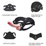 7.6Inches Strap-On Dildo Realistic Dildo With Wearable,Strap Harness Adult Sex Toy Suction Cup For Couple Pegging Women Lesbian Silicone Dildo For Sex Gift, Fetish Fantasy Sex Black Dildo