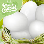 15 PCS White Wooden Life Size Plain Easter Eggs for Kids Craft and DIY