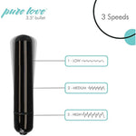 Powerbullet 3.5 Inch Vibrator, Battery Operated, 1 Button, Black Metallic Finish