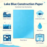 70 Sheets Lake Blue Construction Paper, 9 x 12 Inch, Medium Weight