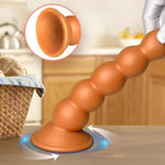 5 Sizes Anal Beads Butt Plug G-Spot Dildo Soft Prostate Massager Vaginal Stimulation Strong Suction Cup Liquid Silicone Anal Stretcher Adult Sex Toys (Xl)