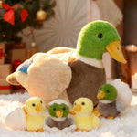 6Pcs Plush Duck Toys Duck Stuffed Animals Bulk Large Stuffed Mallard Mom With 4 Ducklings & Eggs Inside - Farm Animals Party Favors Baby Shower Decorations Christmas Birthday Gifts