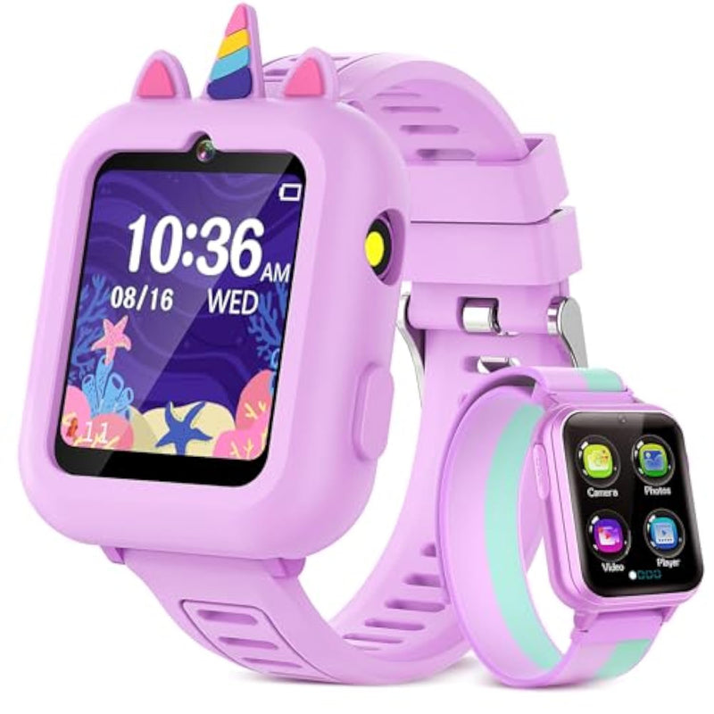 Smart Watch For Kids Girls Gift Age 3-12 With 39 Games Alarm Clock Camera Video Music Player Pedometer Flashlight 12/24 Hr Hd Touch Screen Kids Smart Watch Birthday Toys For 4 5 6 7 8 9 10 Year Olds
