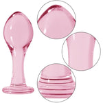 Glass Anal Butt Plug Sex Toys Pink Crystal Anal Trainer Anal Toys Anal Expander Training Anal Plug Anal Sex Toy For Men Women Couples Beginner Butt Plug Anal Dildo (S)