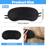 6 Pcs Eye Mask Sleep Masks Bulk Soft Breathable Blackout Eye Cover for Side Sleeper, Black Blindfold Sleeping Mask with Adjustable Straps for Travel Blindfold Meditation Nap Women Men Kids