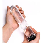 Manyjoy Glass Hollow Dildo with Stopper Vaginal Massager Anal Plug Hot/Ice Penis Sex Toys