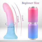 Adjustable Leather Strap On Harness With 7.1'' Gradient Dildo & Upgraded Panty Leather Strap-On Dildo With 7.9” Curved Gradient Liquid Silicone Dildo - Leather Strapon For Women And Men Pegging