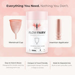 Menstrual Cup with Applicator – Reusable 100% Medical-Grade Silicone Period Cup for Beginners – Leak-Free, Eco-Friendly, BPA & Latex Free, Up to 12-Hour Protection (Regular)