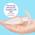 Butt Plug - 4 Inch Anal Plug - Beginner Friendly T-Bar Base With Tapered Tip - Waterproof - Clear