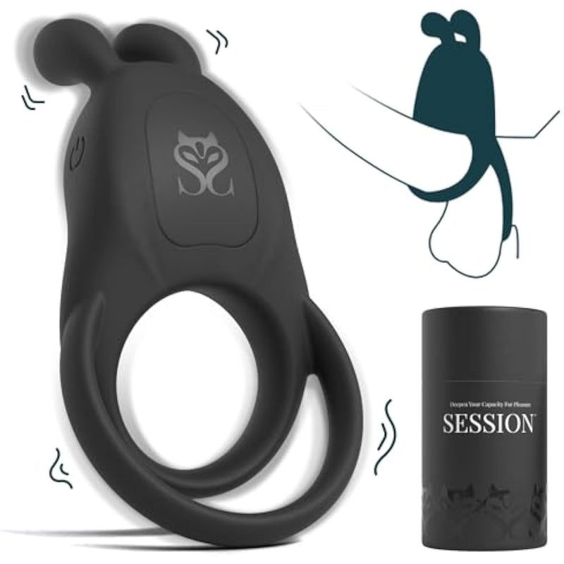 Vibrating C-Ring Toy With Bunny Ear Clitoral Stimulator - Vibrating C- BlessMyBucket Vibrating C-Ring Toy With Bunny Ear Clitoral Stimulator - Vibrating C- BlessMyBucket