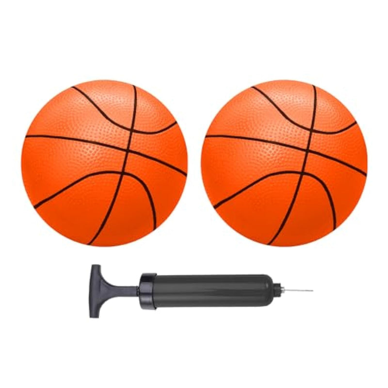 Mini Basketballs Orange 2 Pack 5" Set With Pump Needle Durable Material For Mini Hoop 3+ Years Toddlers Kids Teenagers For Pool Indoors Outdoors