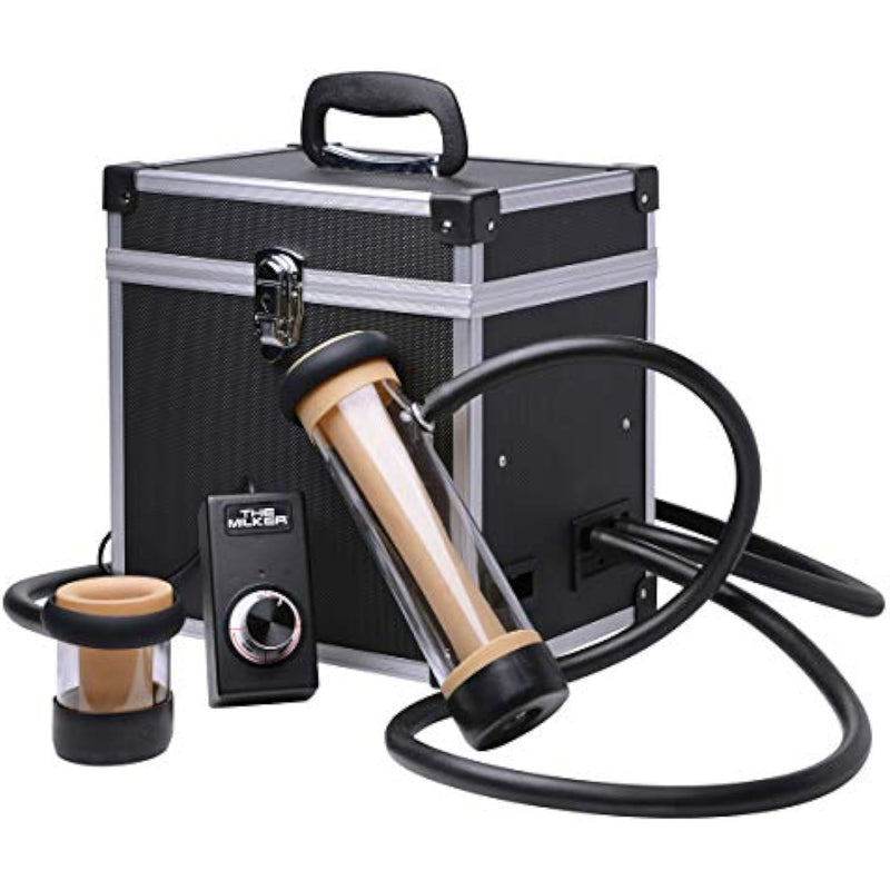 The Milker Automatic Deluxe Stroker Masturbation Machine For Men And Adult Couples, Auto Stroking And Milking Pleasure Device, Customizable Intensity, Durable Discreet Case, 2 Cylinders 1 Set