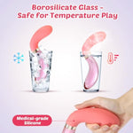 Vibrator Wand Sex Toy - Double Sided Dildo With Lighting Glass & Silicone Dildo 2 In 1 Adult Sex Toys, G Spot Vibrator & Clitoral Stimulator With 10 Vibration Modes Sex Toys For Women