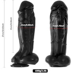 2.75" Diameter Huge Thick Dildo, 10.63 Inch Realistic Black Dildos For G-Spot Stimulation Orgasm, With Strong Suction Cup For Hands-Free Play, Giant Penis Adult Sex Toy For Women Men Gay Anal Massage