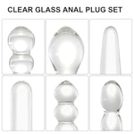6 Types Set Anal Plug Butt Sex New Top Unique Design Crystal Glass Transparent Calabash Shaped Anal Butt Plugs Stimulation Anus Beads Opening Trainers For Women Men Beginners