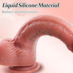 Uncut Realistic Dildos Foreskin Dildo,Lifelike Curved For G Spot Liquid Silicone Dildo With Strong Suction Cups For Hands-Free,Adult Sex Toys For Vagina Anal Play 8.9"