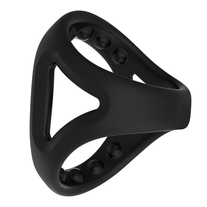 Silicone Penis Cock Ring Erection Sling Ball Stretcher Penis Cock Ring Sling Cage Sleeve Ball Stretcher Male Sex Toys For Men, Black