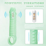 Reusable Vibrating Penis Sleeve Cock Ring Extender,2 Inch Ultra-Soft Penis Extender For Couples Sex Toys For Men (Green)