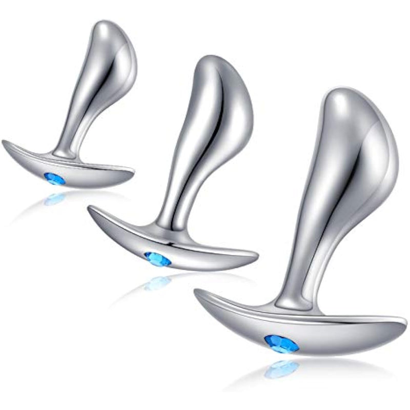 Anal Plugs Luxury Jewelry 3Pcs Trainer Kit Butt Plugs With Flared Base Prostate Massage Stimulation Sex Toys For Women Men Beginner