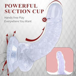 7.5 In Realistic Soft Dildo For G-Spot Stimulation & Anal Sex Games, 1.6'' Diameter Thick Classic Dildos With Powerful Strong Suction Cup For Hands-Free Play, Sex Toys For Women & Couples(Transparent)