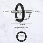 Urethra Sound 304 Stainless Steel Hollow Penis Plug Sex Toys - Catheters & Sounds Adult Sex Toys Male Urethral Dilator Urethra Sounding Stimulation For Men Comes With An Adjustable Cock Ring(0.26Inch)